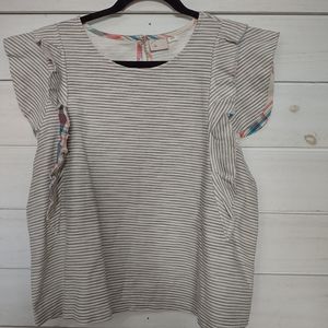 POSTAGE STAMP x ANTHROPOLOGIE Crop Ruffle Top NWT
